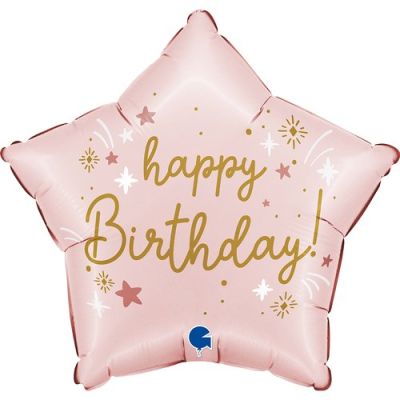 Grabo Foil 46cm (18") Pink Birthday Star