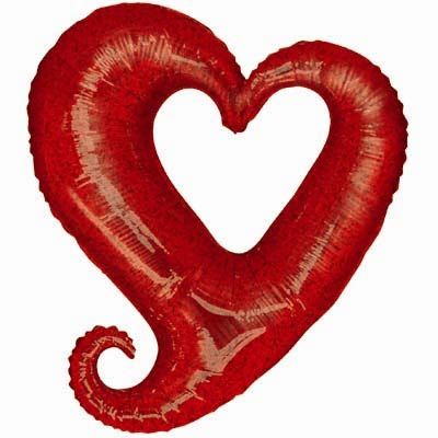 Betallic Holographic Foil Shape 94cm (37") Chain of Hearts Red (unpackaged)