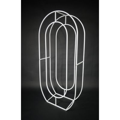 Jumbo 1.5m Mosaic Metal Balloon Frame White Number 0