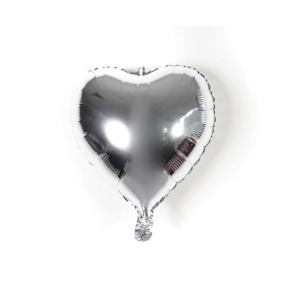 PRT Foil Balloon 18" (45cm) Heart Metallic Silver (Unpackaged)