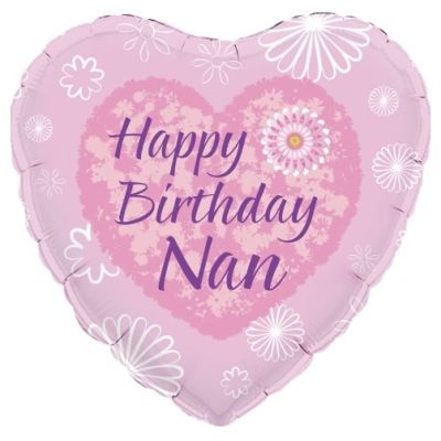 Oaktree Foil Heart 45cm (18") Happy Birthday Nan