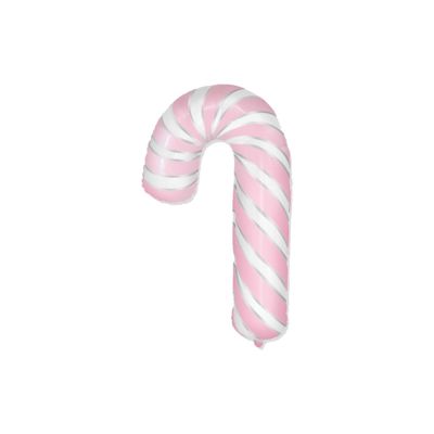 FM Foil Mini Shape 35cm (14&quot;) Pastel Pink Candy Cane (Air Fill & Unpackaged)