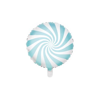 Party Deco Foil Round 35cm (14") Candy Swirl Pastel Blue