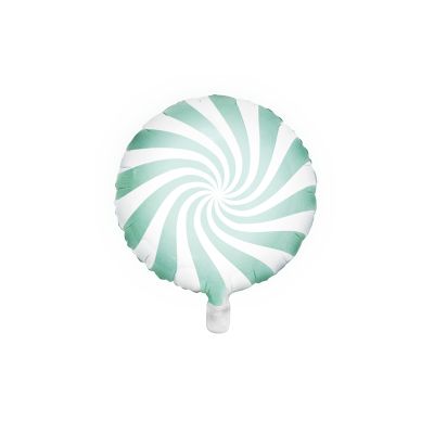 Party Deco Foil Round 35cm (14") Candy Swirl Pastel Mint 35cm