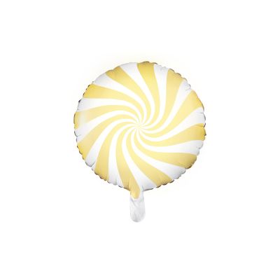 Party Deco Foil Round 35cm (14") Candy Swirl Pastel Yellow
