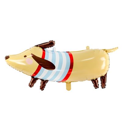 Party Deco Foil Shape Matte Dachschund with Stripe Shirt 96cm x 58cm