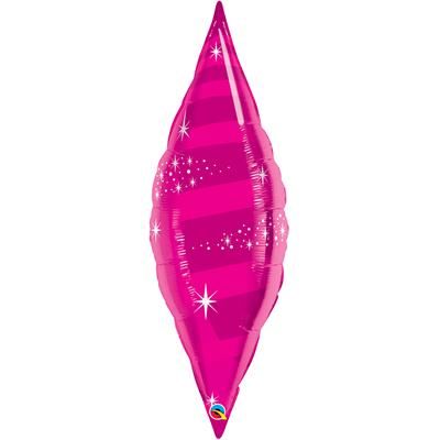 Qualatex Foil Decorative Shape Taper Swirl 96cm (38") Magenta
