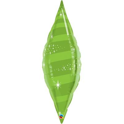 Qualatex Foil Decorative Shape Taper Swirl 96cm (38") Lime Green