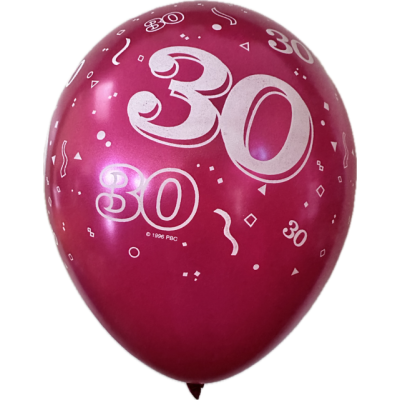 Qualatex Printed Latex 25/28cm (11") 30th Pearl Magenta 