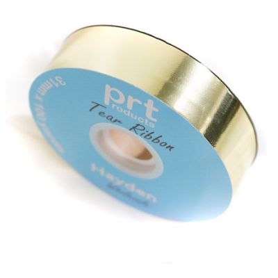 Tear Ribbon 31mmx92m Metallic White Gold