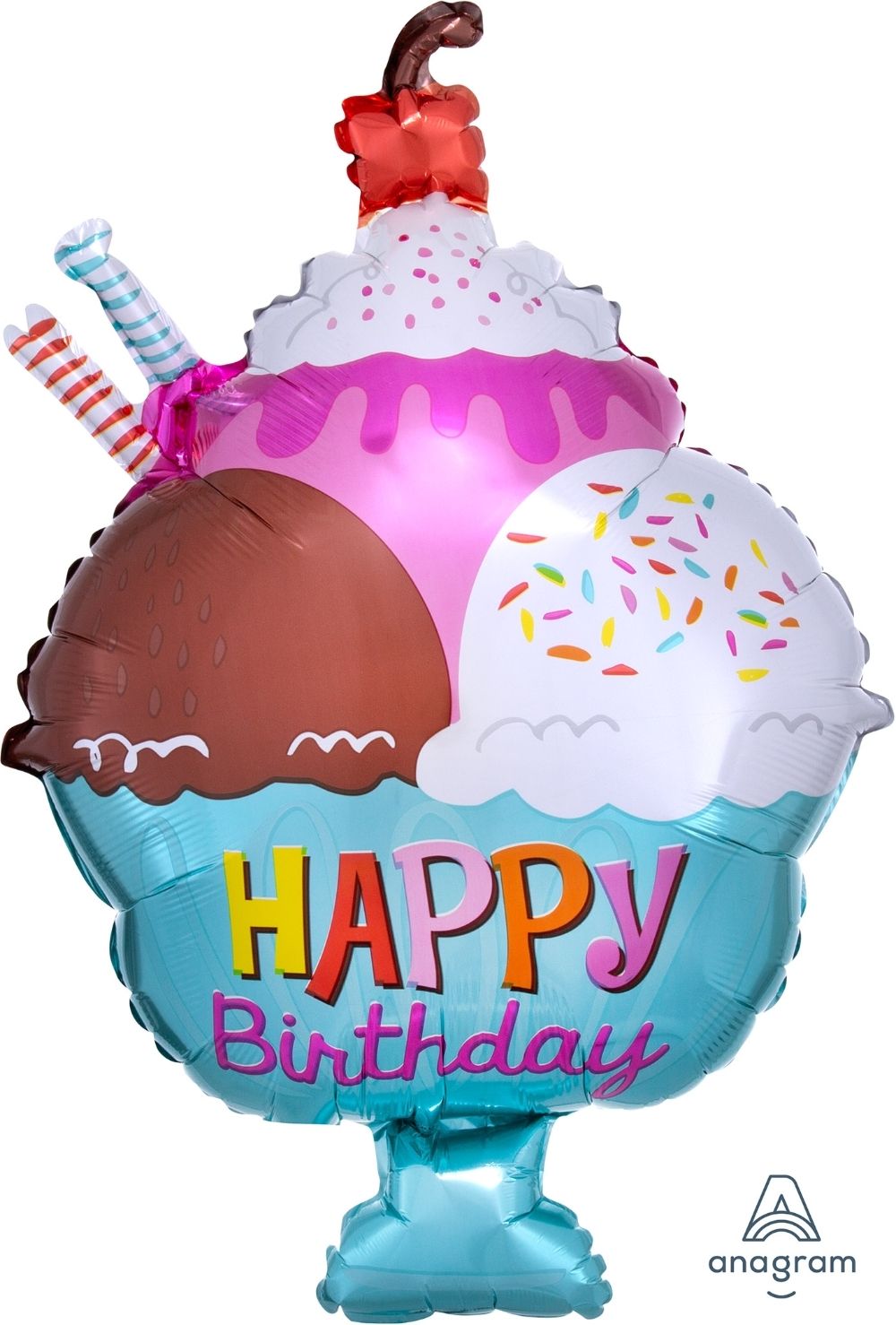 Anagram Foil Jr Shape Ice Cream Sundae Birthday 38cm X 58cm